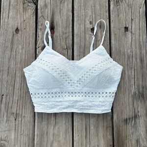 Rebellion Ivory Lace Cropped tank top